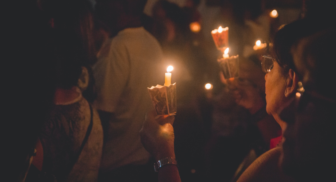 candlelight vigil in progress
