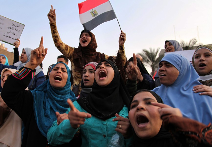 Imagen de manifestantes anti-Mubarak reunidos en la plaza Tahrir el 1 de febrero de 2011.
