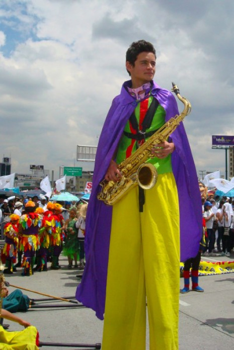 A woman at a march.